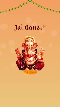 Jai Ganesh Festival Greeting Design For WhatsApp