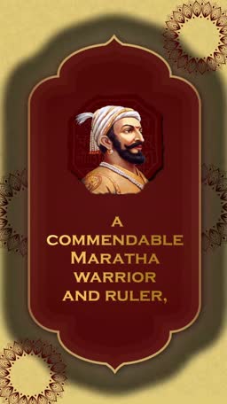 An artistic tribute featuring a portrait of Chhatrapati Shivaji Maharaj with the text A Commendable Maratha Warrior and Ruler