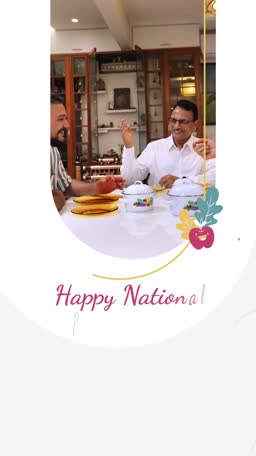 Two men eating a healthy meal during National Nutrition Week celebration