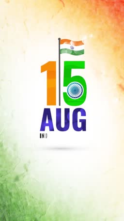 15th August Indian Independence Day creative graphic with tri-color theme