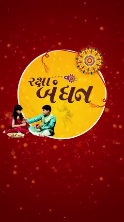 Young sister tying rakhi on brother's wrist for Raksha Bandhan festival