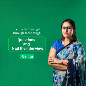A professional Indian woman wearing glasses and a saree, offering interview preparation services.