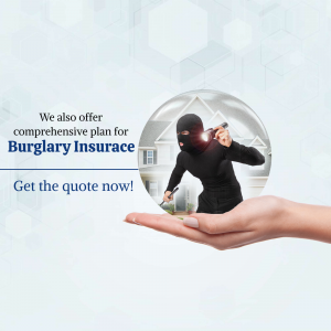 A graphic depicting a burglar inside a crystal ball held by a hand, symbolizing the need for burglary insurance.