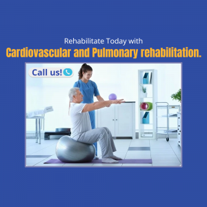 A physical therapist assisting a senior man with an exercise ball during cardiovascular and pulmonary rehabilitation.