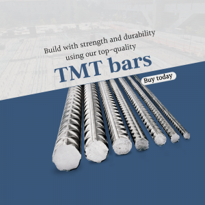 High-Quality TMT Steel Bars For Construction Promotional Banner For Instagram