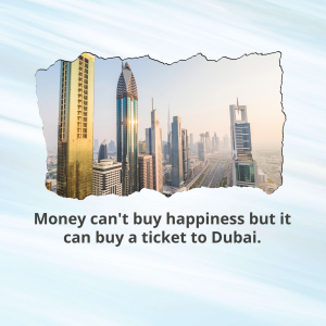Dubai City Skyline Travel Quote Graphic For Threads