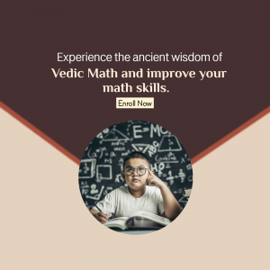 Vedic Math Course Enrollment Promotional Banner For Instagram