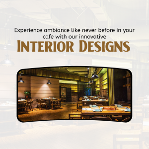 Modern Cafe Interior Design Service Artwork For LinkedIn