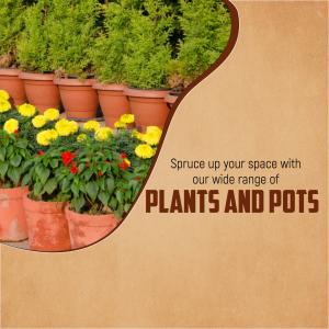 Plants And Pots Advertising Banner Social Media Post For Pinterest