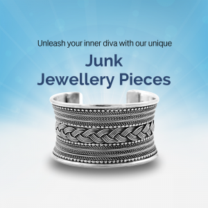 An intricate silver braided cuff bracelet displayed on a light blue radiant background.