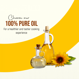 Pure Sunflower Oil Advertisement Business Poster For Telegram