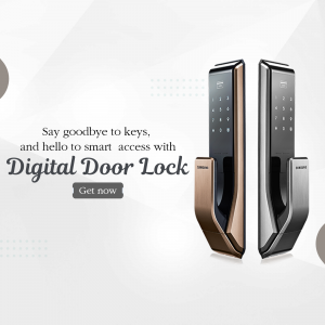 Modern digital electronic door locks in bronze and silver finishes on a white background