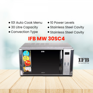 IFB 30SC4 30-litre Convection Microwave Oven with 101 auto-cook menus and stainless steel cavity