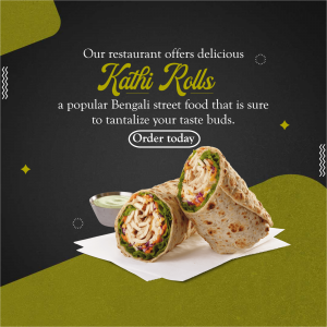 Delicious Kathi Rolls Promotional Post Business Poster For Facebook