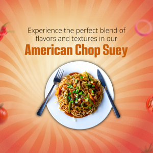 Delicious plate of American Chop Suey with crispy noodles, vegetables, and sauce