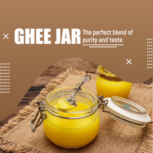 Pure Ghee Jar Advertisement Marketing Image For LinkedIn