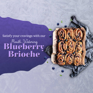 Delicious Blueberry Brioche Advertisement Post For Telegram