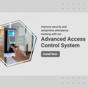 A hand placing a finger on a biometric fingerprint access control device for security.