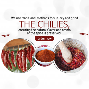 Traditional Sun-Dried Chili Processing Design For Threads