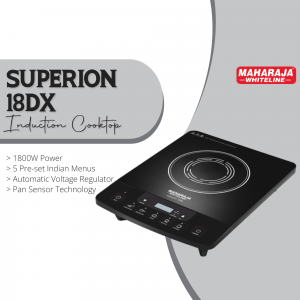 Maharaja Whiteline Superion 18DX Induction Cooktop with control panel and 1800W power display