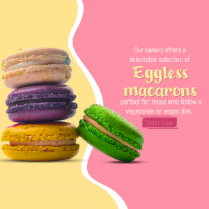 Eggless Macarons Promotional Post Poster For Telegram