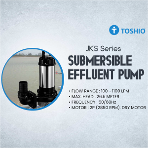 Toshio JKS Series Submersible Effluent Pump featuring industrial pump specifications