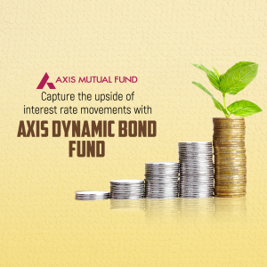 Axis Mutual Fund advertisement featuring a stack of coins growing into a plant