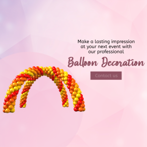 A creative balloon arch decoration for professional event styling with red, orange, and yellow colors