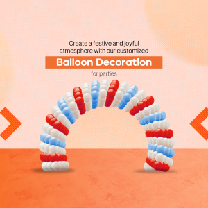 An arch made of red, white, and blue balloons for party decorations