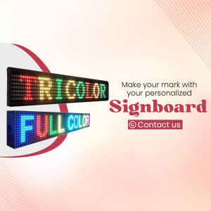 LED electronic display signboard showing Tri-Color and Full-Color text for business advertising