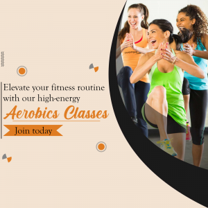 Three women smiling and participating in a high-energy aerobics fitness class.