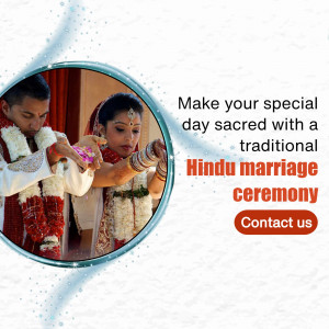 A bride and groom performing a traditional Hindu wedding ritual