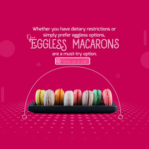 Delicious Eggless Macarons Flyer For Google Business Profile