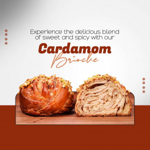 Delicious cardamom brioche pastry with sweet and spicy flavor profile