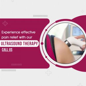 Professional ultrasound therapy treatment on a shoulder for pain relief