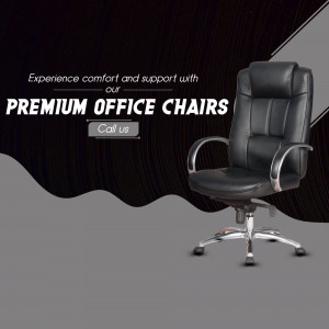 Premium Office Chair Advertisement Design For Pinterest