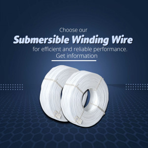 Two spools of white submersible winding wire on a dark blue background