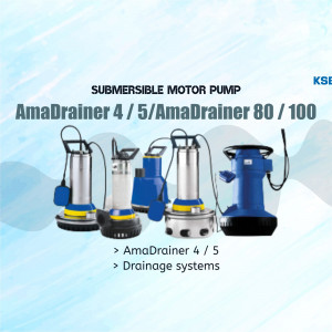 A collection of KSB AmaDrainer submersible motor pumps for drainage systems