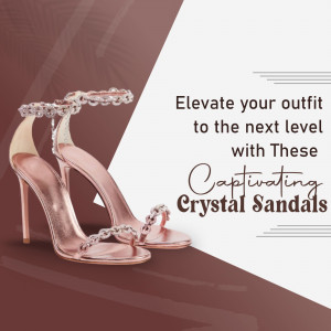 A pair of luxurious rose gold high-heeled sandals adorned with crystal embellishments on a stylish background.