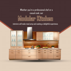 Modern Modular Kitchen Design Poster For Telegram