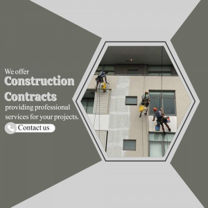 Professional Construction Contract Services Promotional Banner For Twitter