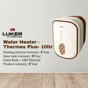 Luker Thermes Plus 10 Liter Water Heater with warranty details