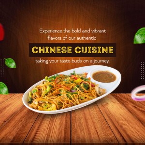 Authentic Chinese Cuisine Promotional Graphic Branding Post For X