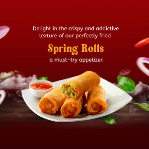 Crispy Spring Rolls Appetizer Advertisement Marketing Image For Pinterest