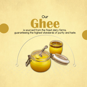 Premium Pure Ghee Advertising Graphic Post For Facebook