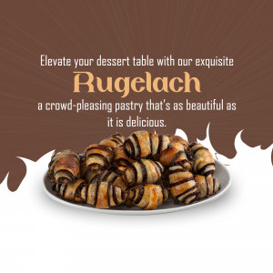 A plate of delicious chocolate-filled rugelach pastries on a brown background.