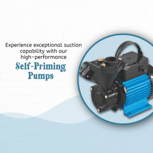 High-performance self-priming electric water pump with blue motor casing.
