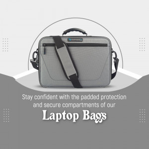 A gray padded laptop bag with secure compartments for professional use