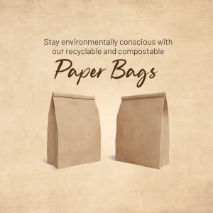 Eco-Friendly Recyclable Paper Bags Marketing Image For Facebook
