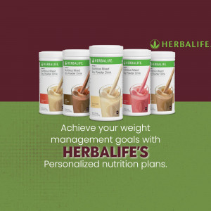 Various Herbalife Nutritious Mixed Soy Powder Drink containers for weight management